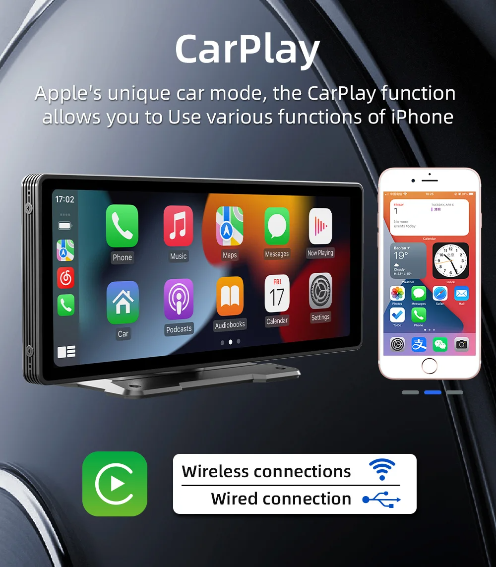 Universal 10.26” Car Radio Multimedia Player - WiFi, Wireless CarPlay, Android Compatible