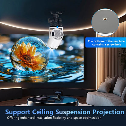 4K Bluetooth Home Cinema Projector Dual Wi-Fi 6, Android 11, Bluetooth 5