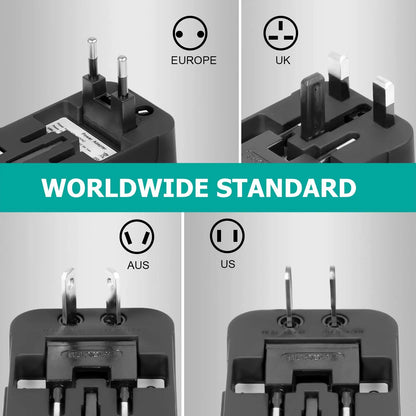 Universal Travel Adapter with Dual USB Ports