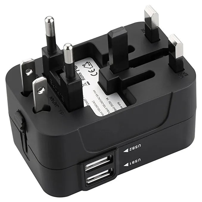 Universal Travel Adapter with Dual USB Ports