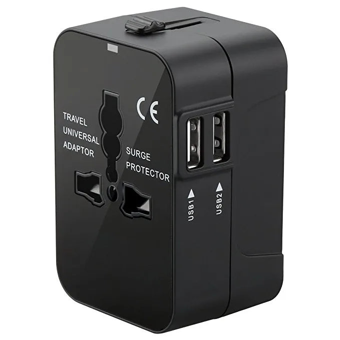 Universal Travel Adapter with Dual USB Ports