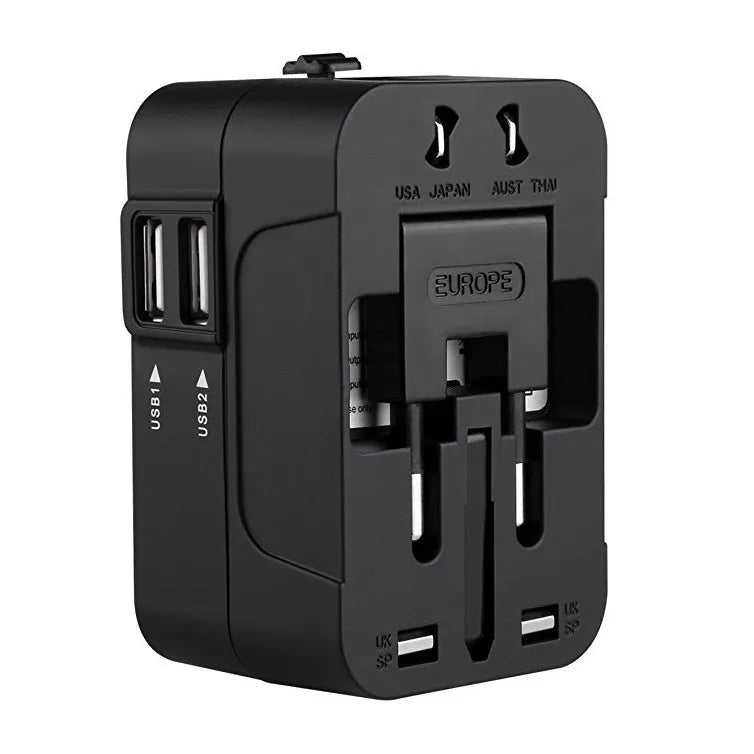 Universal Travel Adapter with Dual USB Ports