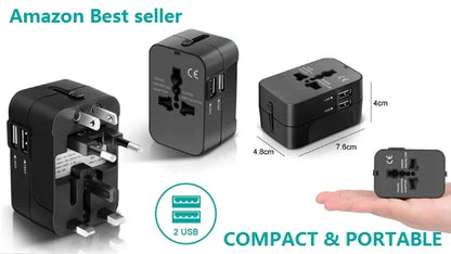 Universal Travel Adapter with Dual USB Ports