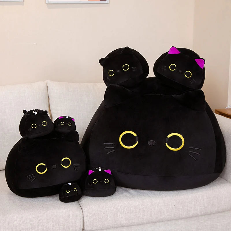 PurrPuff™ Round Black Cat Plushie