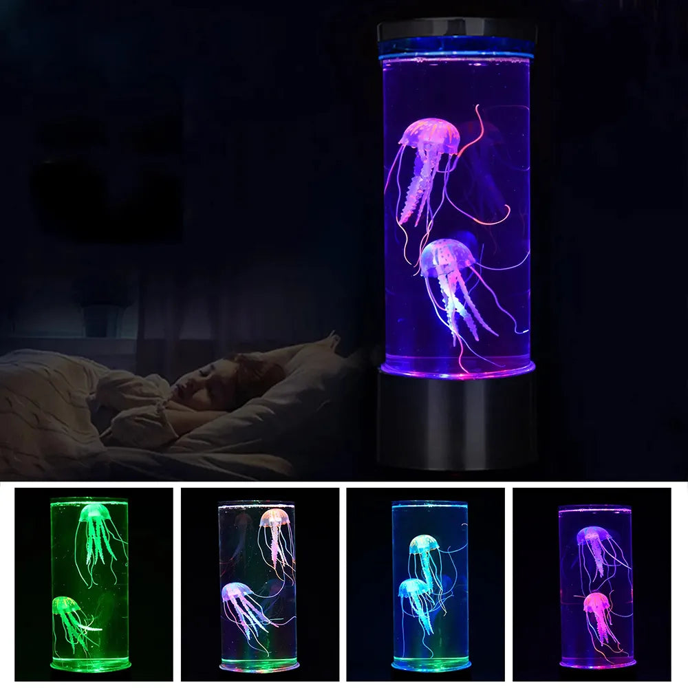 Color-Changing LED Jellyfish Lamp - USB/Battery Powered Night Light for Kids and Adults