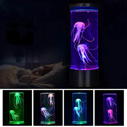 Color-Changing LED Jellyfish Lamp - USB/Battery Powered Night Light for Kids and Adults