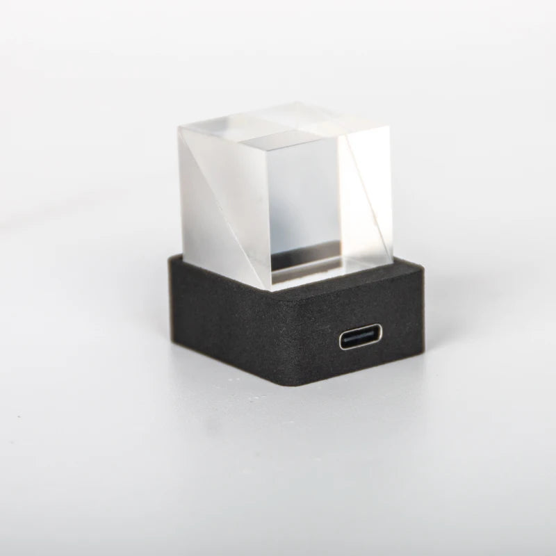 Crystal Cube Holographic Display - Smart Weather Station & Digital Clock with GIF Animation