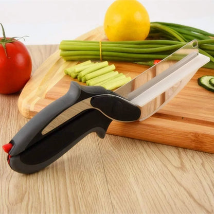 2-in-1 Stainless Steel Kitchen Shears - Multi-Tool for Cutting Steak, Vegetables, and Fruit