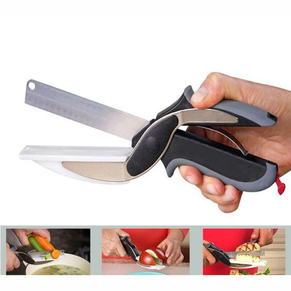 2-in-1 Stainless Steel Kitchen Shears - Multi-Tool for Cutting Steak, Vegetables, and Fruit