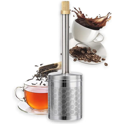 Portable Stainless Steel Coffee Maker & Tea Infuser - Final Press Coffee Filter for Camping & Travel