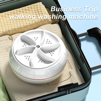 Portable Mini Ultrasonic Washer - Turbo Washing Machine for Baby Clothes, Underwear, Socks - USB Powered