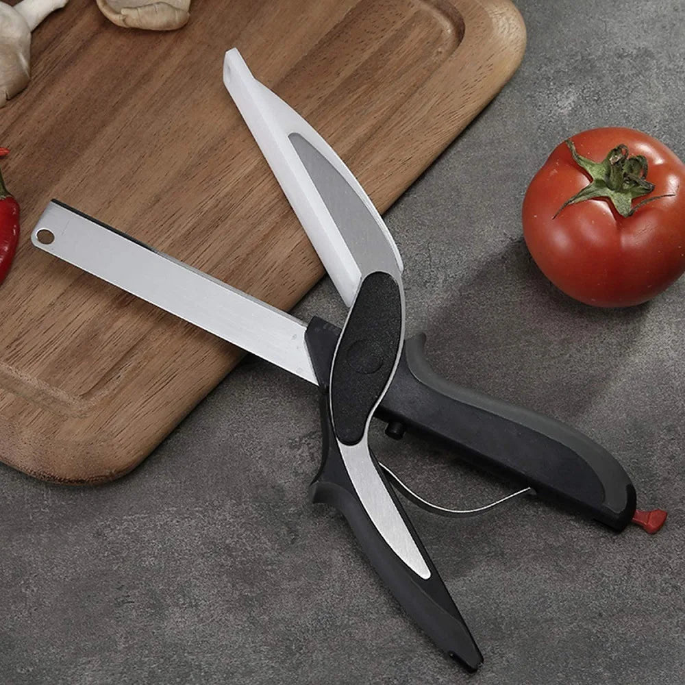 2-in-1 Stainless Steel Kitchen Shears - Multi-Tool for Cutting Steak, Vegetables, and Fruit