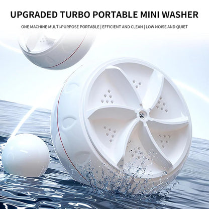 Portable Mini Ultrasonic Washer - Turbo Washing Machine for Baby Clothes, Underwear, Socks - USB Powered