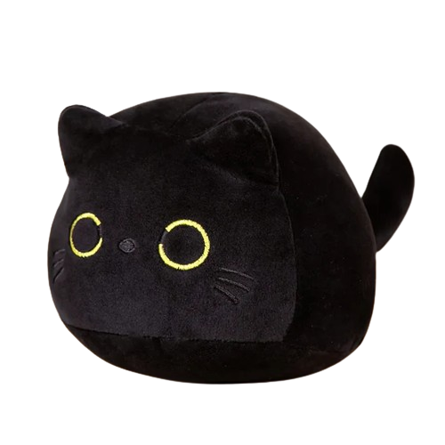 PurrPuff™ Round Black Cat Plushie