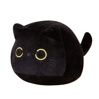 PurrPuff™ Round Black Cat Plushie